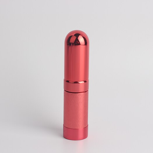 1 stk metal kugle parfume underflaske kosmetisk sprayflaske let bærbar læbestift form skridsikkert mønster tom flaske: Rød