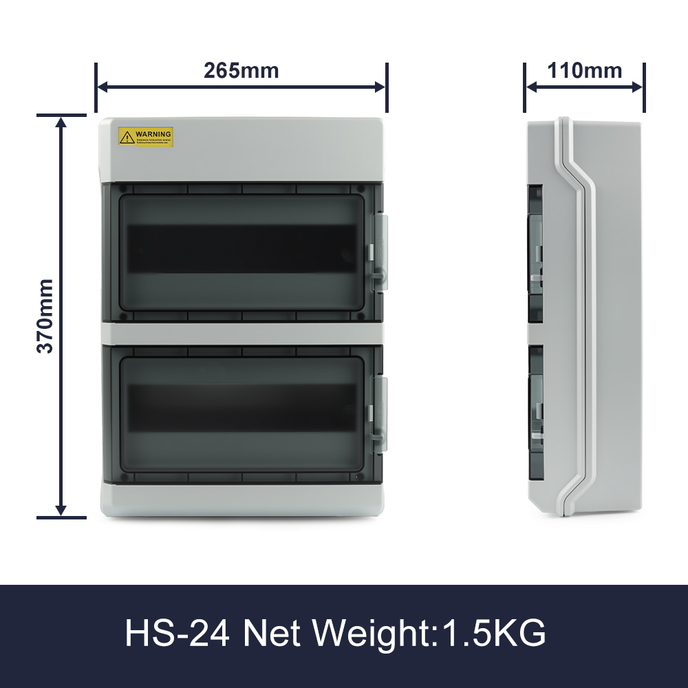 IP65 Outdoor Waterproof Electrical Distribution Box HS-4/6/9/12/15/18/24/36 Way Circuit Breaker MCB Power Junction Box: Ivory