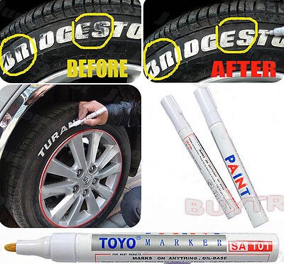 8 cores branco à prova dwaterproof água de borracha tinta permanente caneta marcador pneu carro piso ambiental pintura