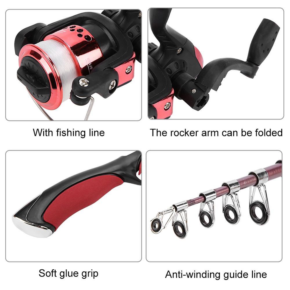 Carbon Fiber Rod Superhard Boat Ice Fly Lure Fishing Rod With Fishing Reel Fishing Tackle set De Pesca 1.3m Length