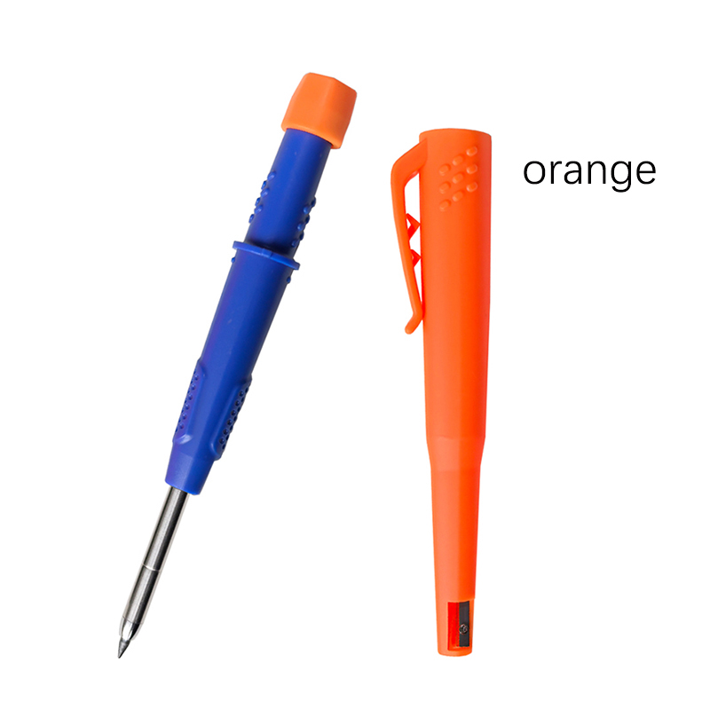 5 Colors 2.8mm Woodworking Automatic Pencil with Protective Cover Pencil Sharpener 2B Multi-Color Lead Deep Hole Marking Pen: Navy Blue