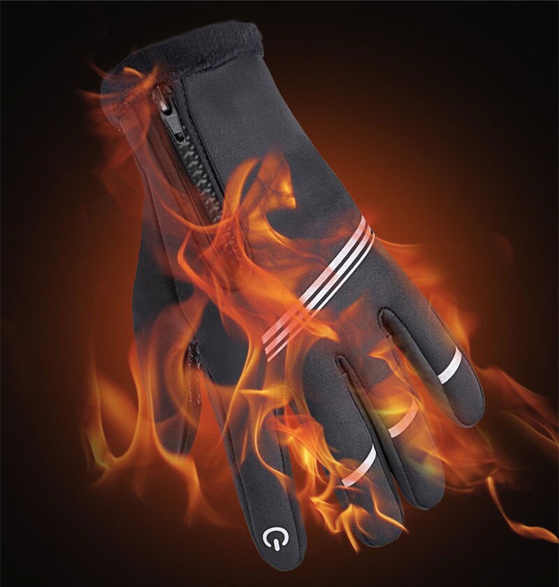 Guantes calefactables para ciclismo de invierno, antideslizantes, a prueba de viento, cómodos, de invierno, guantes de bicicleta motocicleta