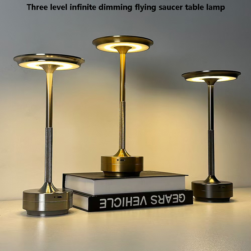 USB oplaadbare tafellamp, aluminium restaurantbar tafellamp, dimmende sfeer aanraakschakelaar, decoratieve draagbare tafellamp