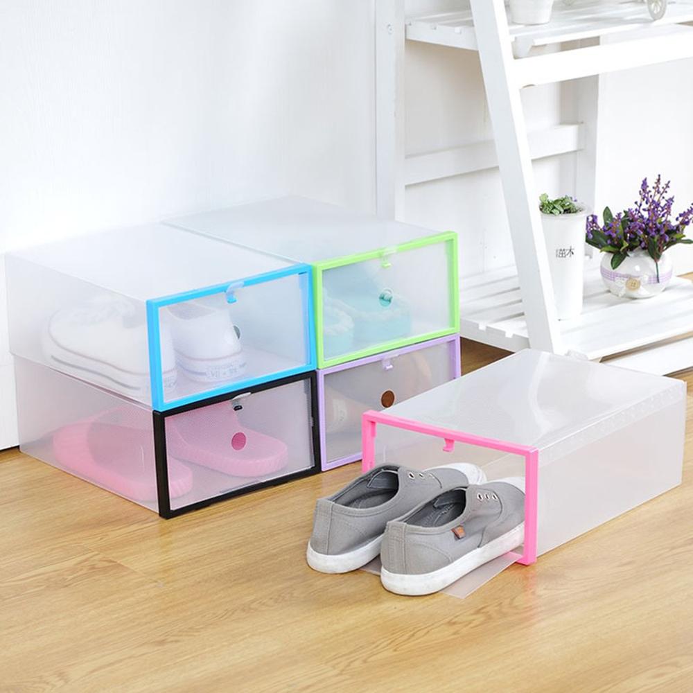 1pcs Transparent Shoes Box Drawer Universal Clothinng Storage Case Organizer Stackable Slippers Sports Shoes Sundries Drawer Box
