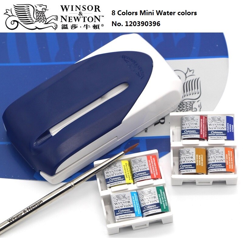 Winsor & Newton Cotman 8/12/24/36/45 Kleuren Half Pannen Effen Aquarel Verf Set pigment Kunst Levert: 8 colors Mini