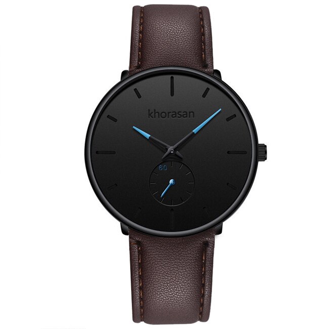 Minimalistiske herre casual ure til mænd business ur mandlige rustfrit stål mesh bælte simpelt kvarts ur reloj hombre: L brun blå