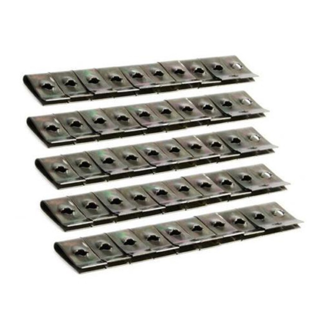 50pcs Metal Car Speed Fastener U-Nuts Self Tapping Screw Spire Clip Spring Plate,Made Of Material Car Replacement