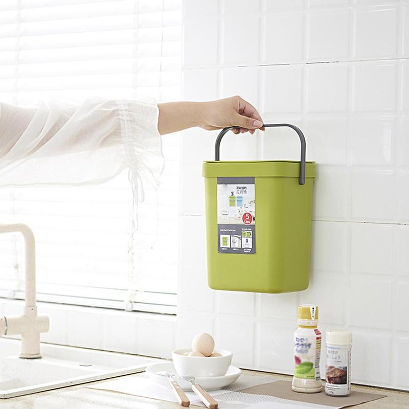 Wall-mounted Sorting Trash Can Kitchen Cabinet Hanging Trash Storage Free Punching Living Room Door Trash Can