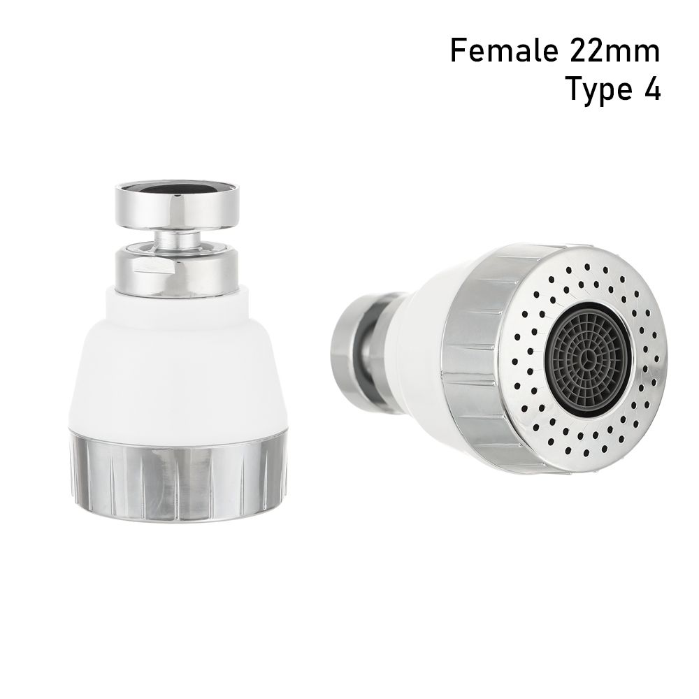 1PC Flexible 360 Degree Aerator Outlet Swivel Tap Water Saving Faucet Nozzle Sprayer Tap Head Sink Fitting Kitchen Supplies: Female 22mm-type4