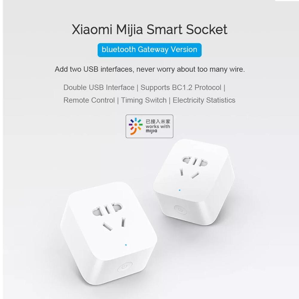 Xiaomi Mijia Smart Socket Bluetooth Gateway Edition Dual USB Smart WIFI Socket Power Adapter Mijia Smart Home Device