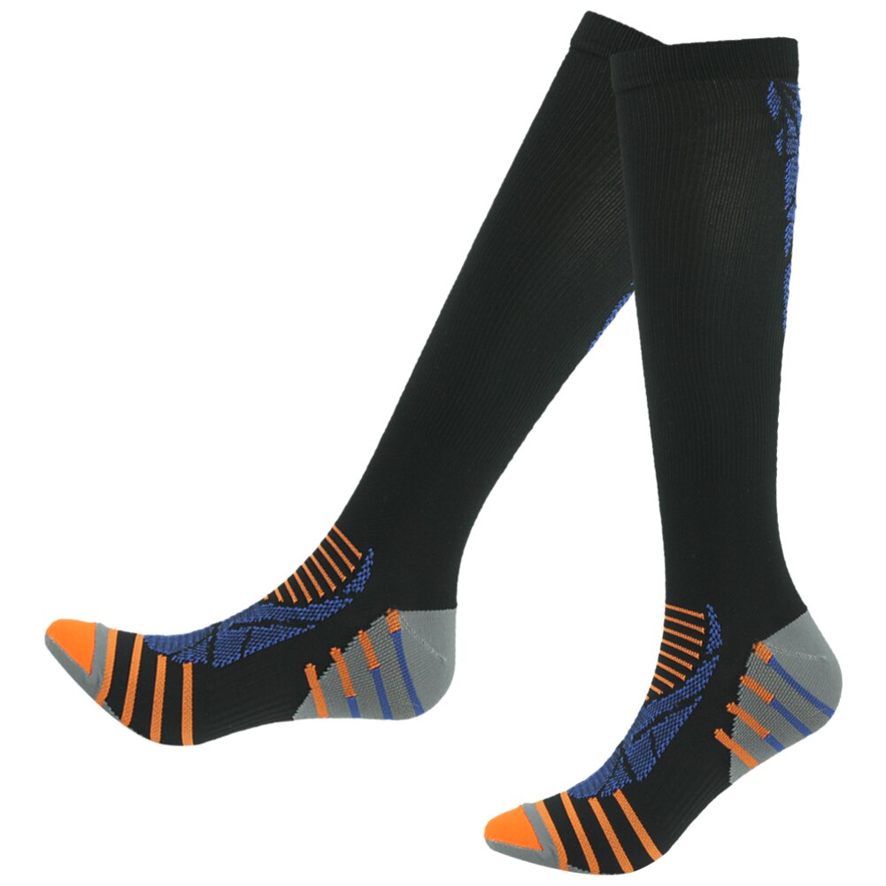RANDY SONNE Kompression Socken 40cm Knie Hohe Sport Verwenden Laufen Wandern Klettern Basketball Männer Frauen Socken 1 Paar: black / S