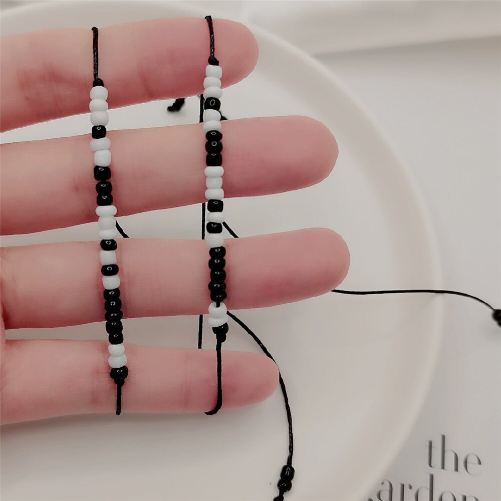 2 Teile/satz Einstellbare Morse Code Armbinde Frauen Männer Kreative Edelstahl Handgemachte Geflochtene Schwarz Seil Armbinde Paar Schmuck