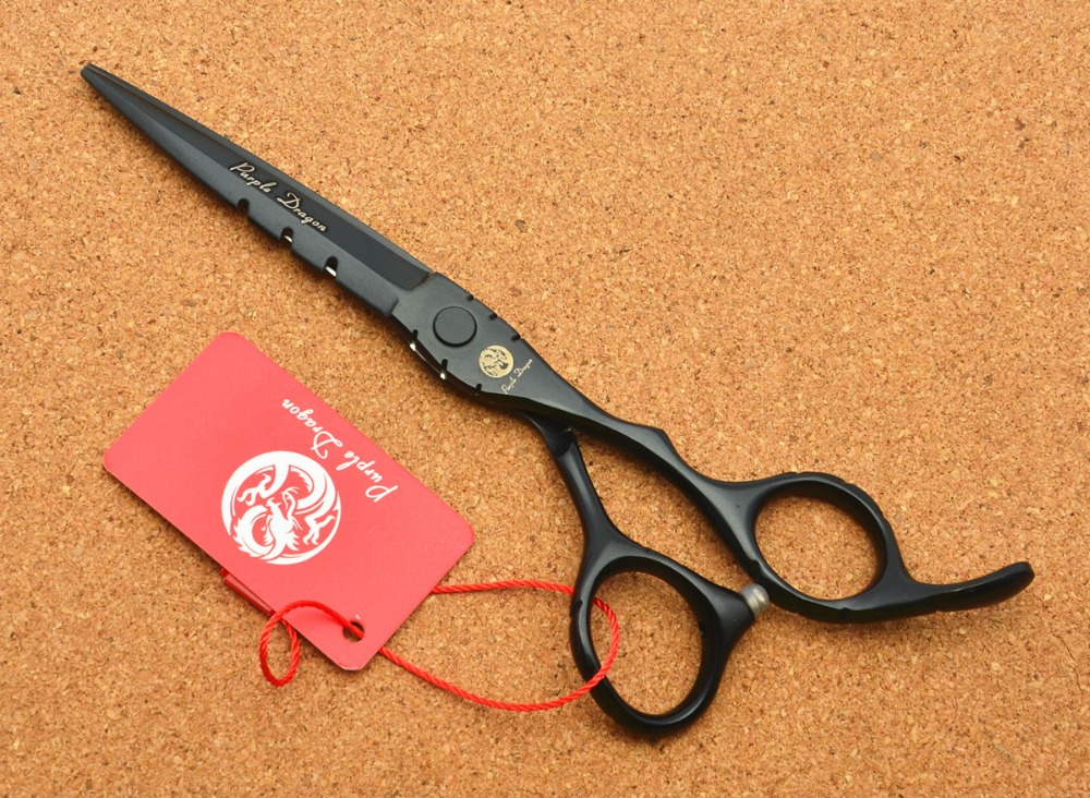 5.5 ''fioletowy smok JP 440C czarny nożyczki fryzjerskie nożyce robić cięcia degażówki profesjonalne nożyczki robić włosów ludzkich Z1010