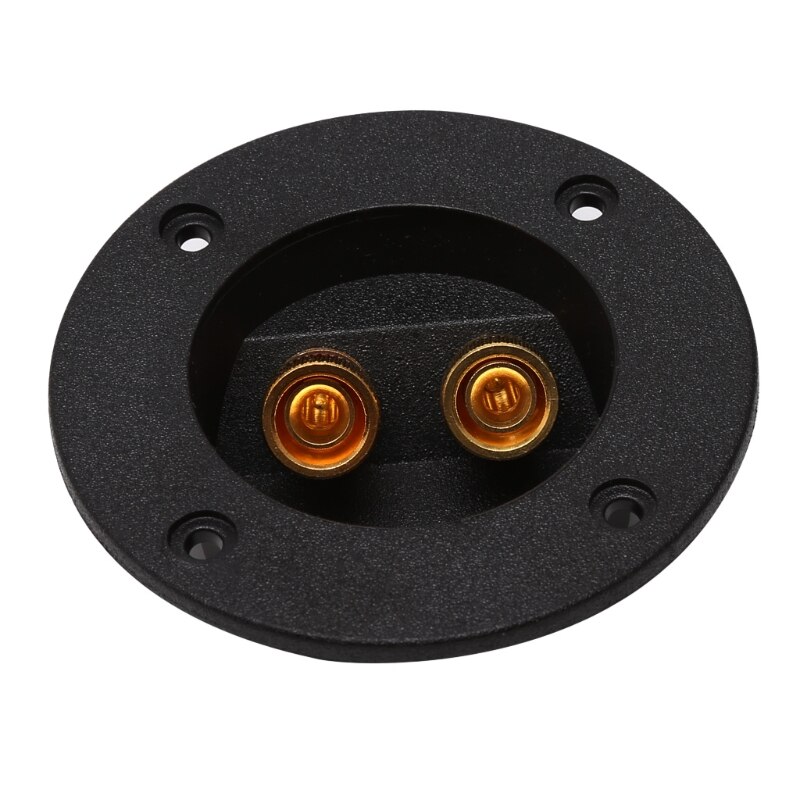 Brand New Spring Cup Connection Speaker Terminal Connectors Subwoofer Stereo Plug Round Boxes With 2 Banana Jack I747605166