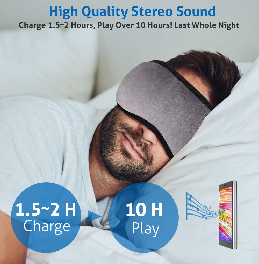 Sovehovedtelefoner søvn øjenmaske bluetooth trådløst sove pandebånd super blødt vaskbart trådløs musik rejsehjælper
