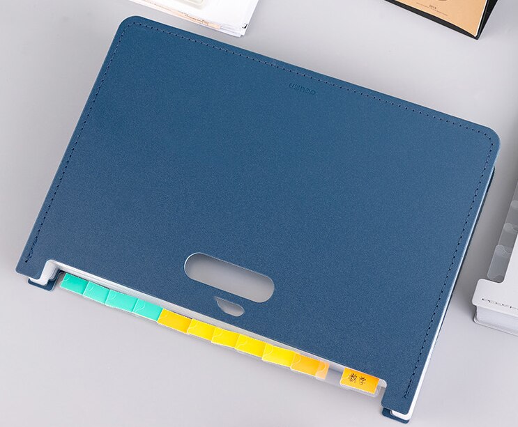 2022 Aankomst Desk Bestandsmap Document Papier Organisator Opslag Houder Multilayer Uitbreiden Box School Kantoorbenodigdheden: Blue A