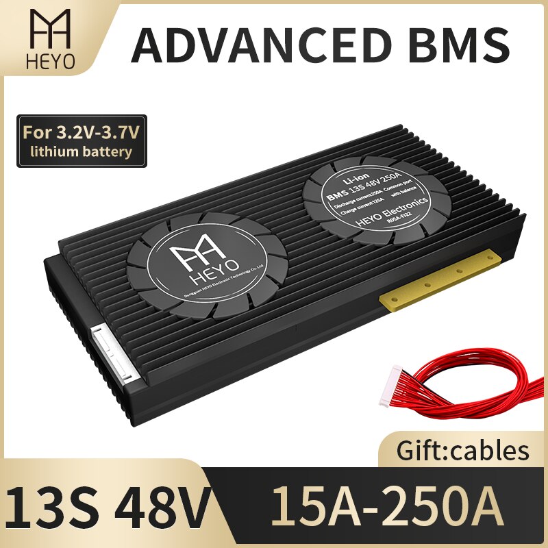 Heyo 3.6V 3.7V Pcm Lithium Li-Ion 13S 18650 15A 20A 40A 60A 80A 100A 200A 250A 48V Bms Batterij Board Balance E-Voertuig E-Bike