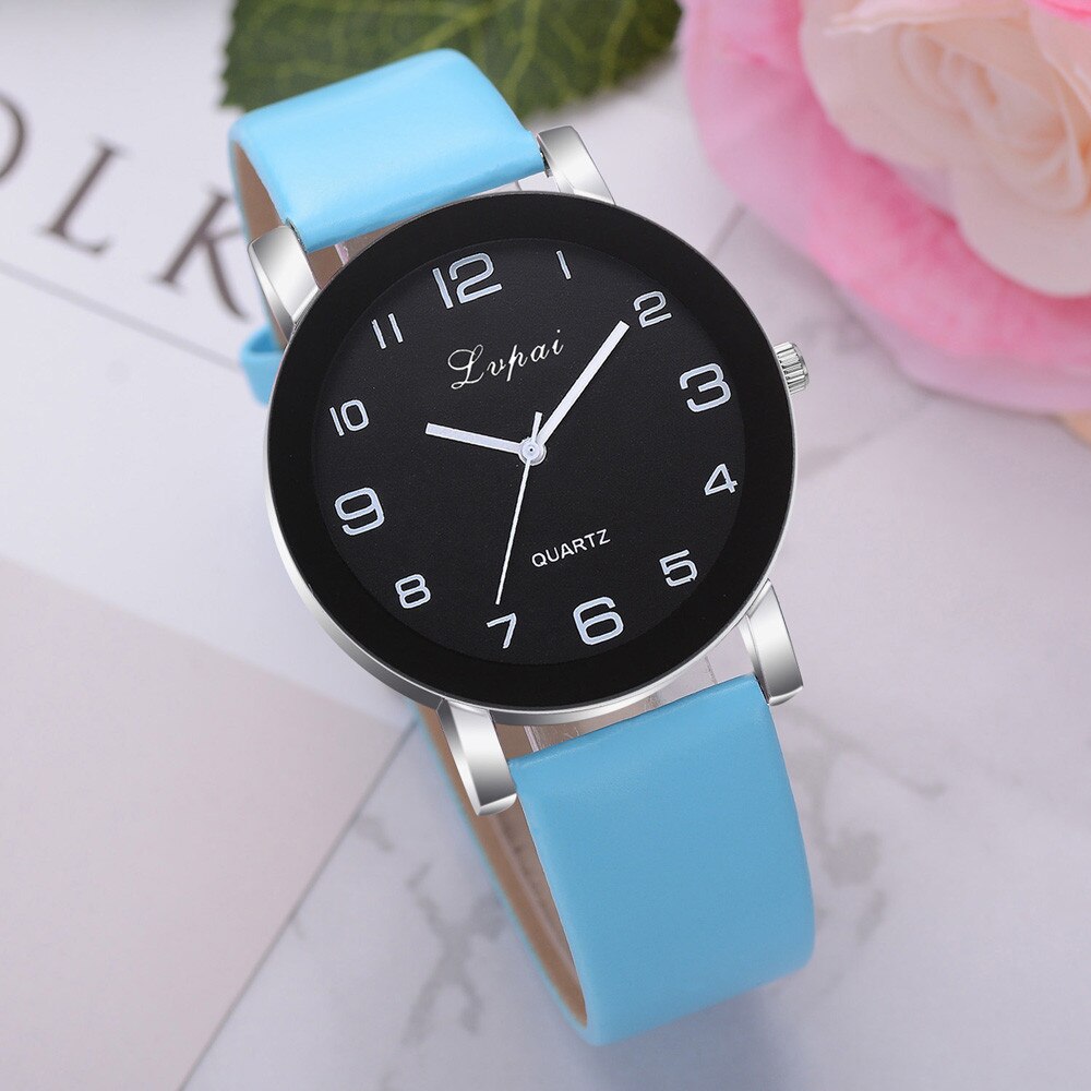 Horloges Vrouwen Romeinse Cijfers Disc Quartz Horloge Lederen Band Horloge Dames Klokken Relogios Feminino Fi