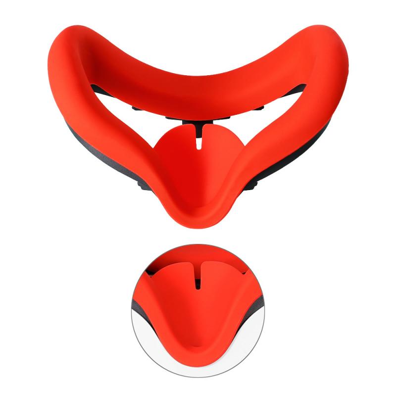 Siliconen Gezicht Cover Vervanging Oogmasker Pad Kussenhoes Voor Oculus Quest 2 Vr Case Virtual Reality Bril Accessoires: RED