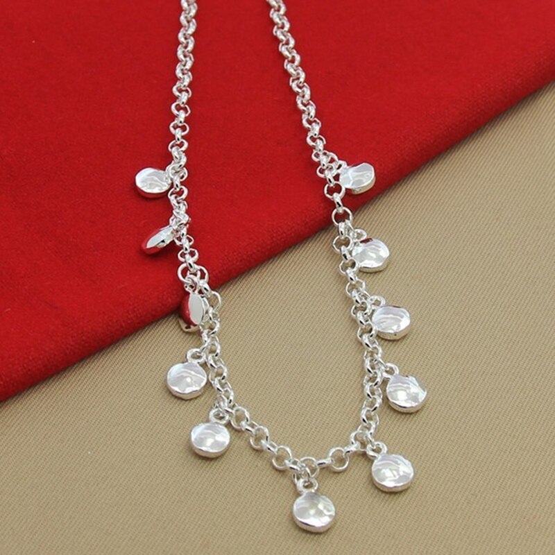 BABYLLNT collana in argento Sterling 925 di alta qualità collana con ciondolo a disco piccolo per regalo di gioielli con ciondolo da donna