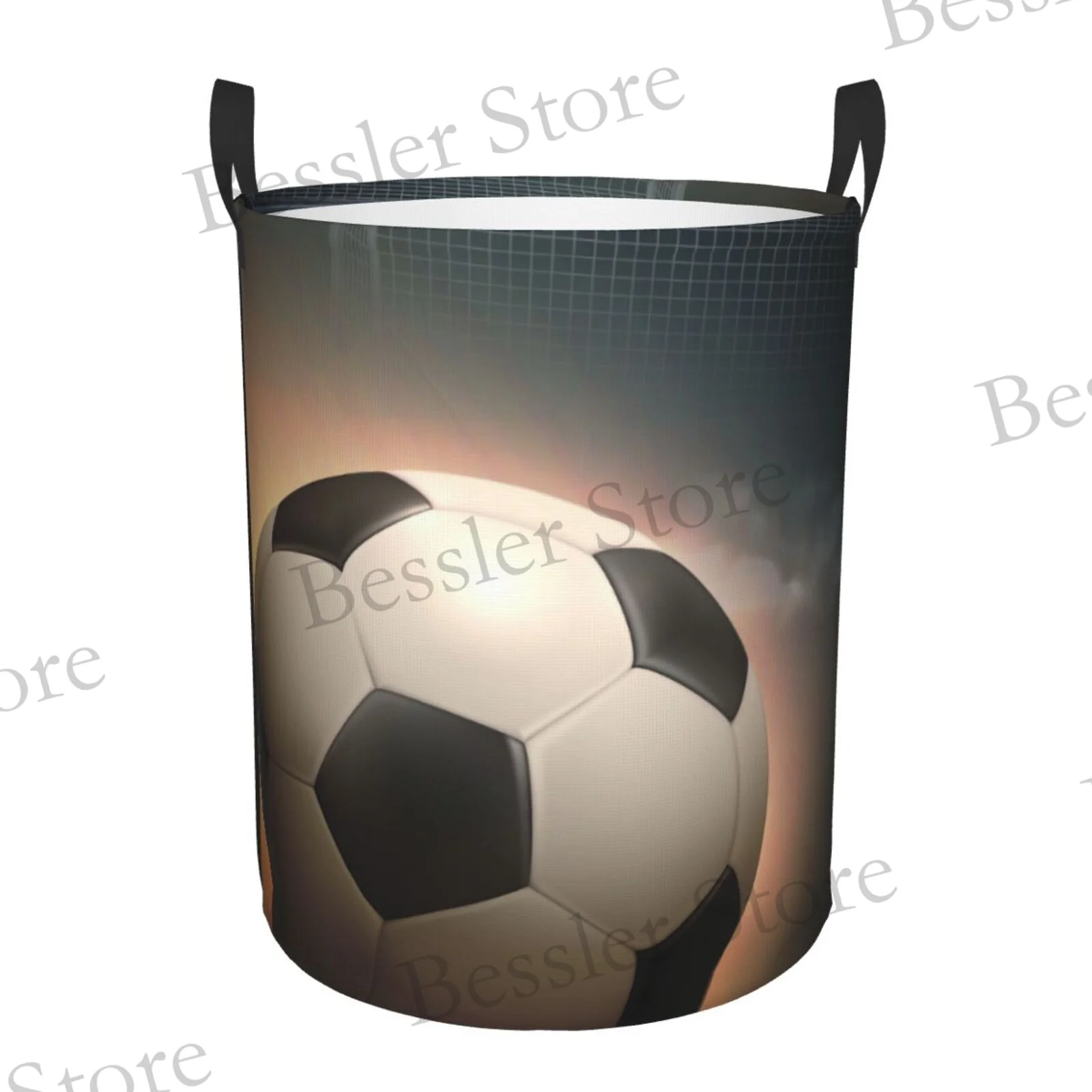 Foldable Laundry Basket For Dirty Clothes Soccer Balls Sport Football Pattern Storage Hamper Kids Baby Home Organizer