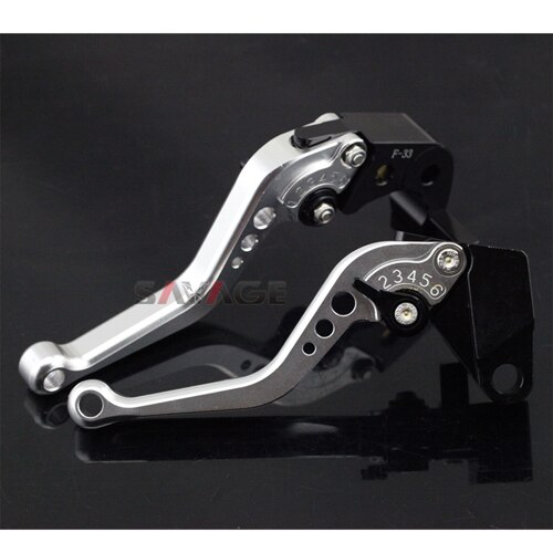 Korte bremse clutch hendler for yamaha  mt 09 mt09 tracer  fz09 motorsykkel tilbehør  mt07 fz07 xsr 900 700 scr 950 spak: Kort sølv