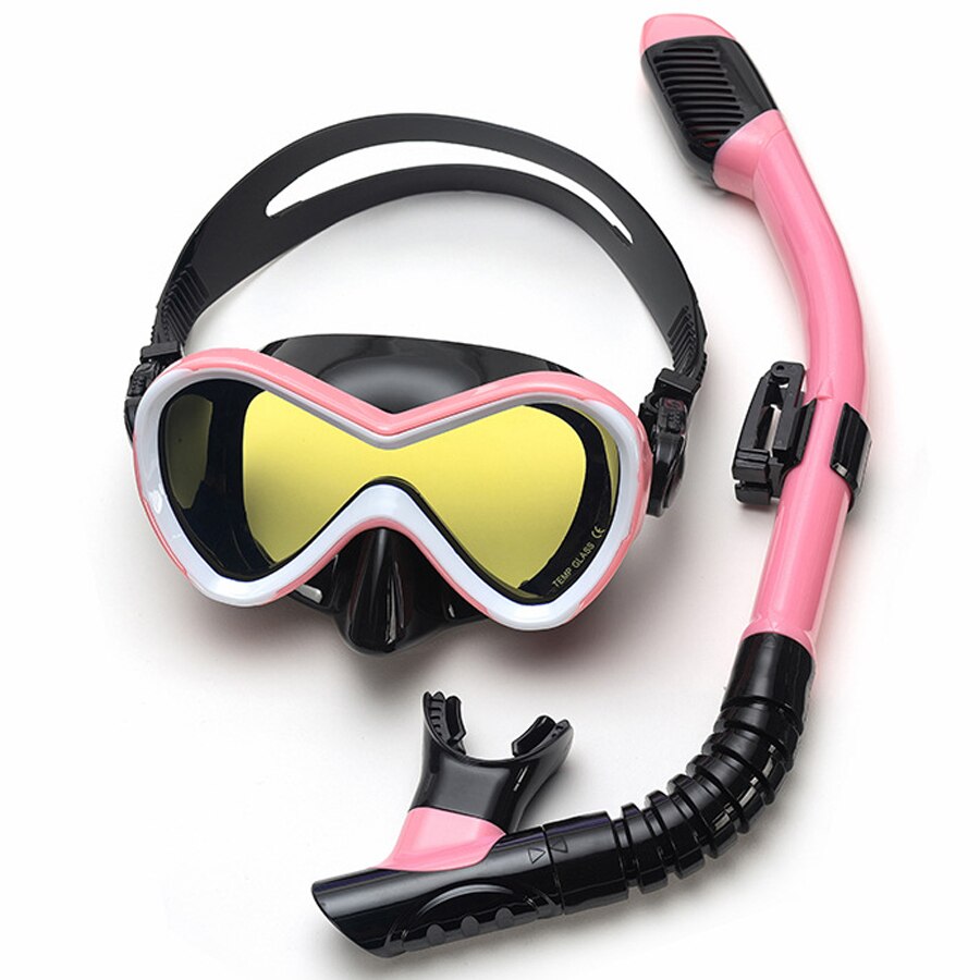 Ensemble de plongée en apnée pour enfants, lunettes de natation Anti-buée avec jupe en Silicone, équipement pour garçons et filles: Orange
