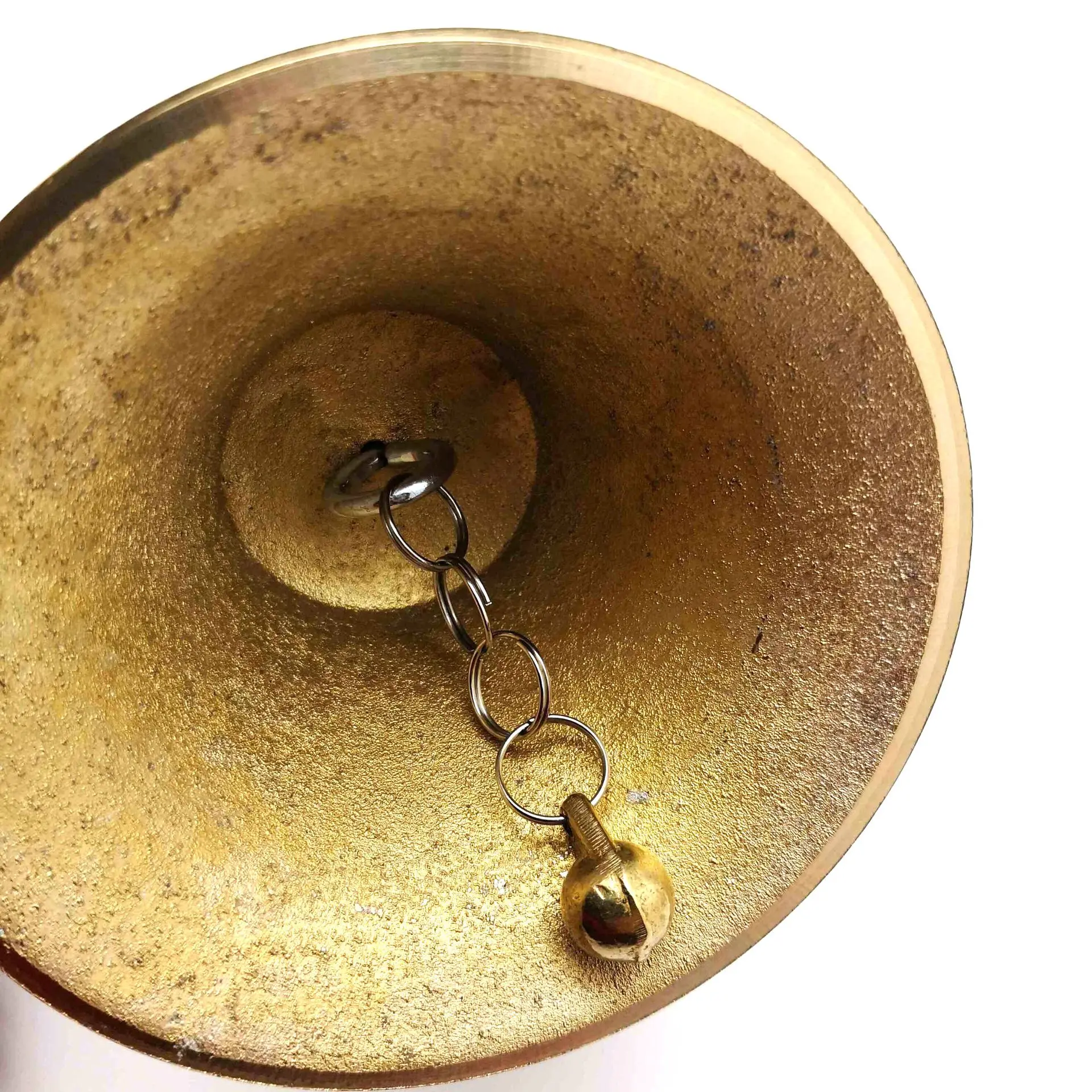 8-17CM Wooden Handle Copper Bell for Noble Reception Dinner Shop Hotel Church Hand Rattle School Handbell Christmas Bells Decor