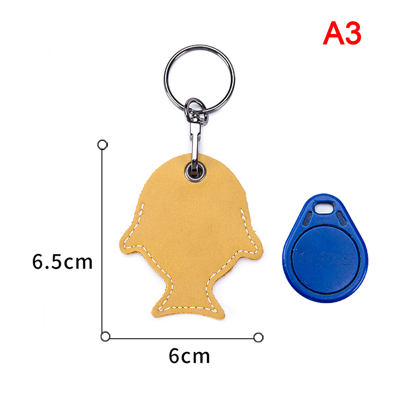 Leuke Sleutelhanger Pocket Koeienhuid Lederen Ic Id Toegang Card Cover Voor Autosleutel Portemonnee Clip Ring Vrouwen Mannen Accessoires diy: A3