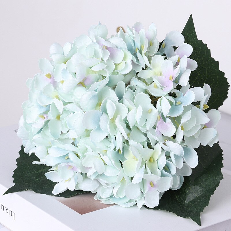 Artificial Silk Hydrangea Wedding Decoration Holding Flowers Single Hydrangea Flower Arrangement Accessories Diy Christmas Home: Light Blue