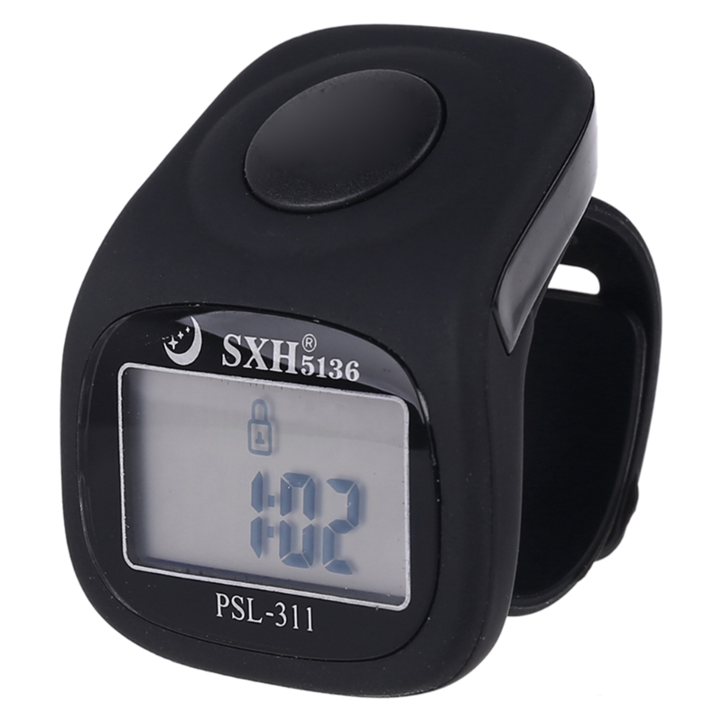 Contatore digitale a portato per conteggio delle Contatore elettronico digitale Tasbeeh Clicker portatile: nero