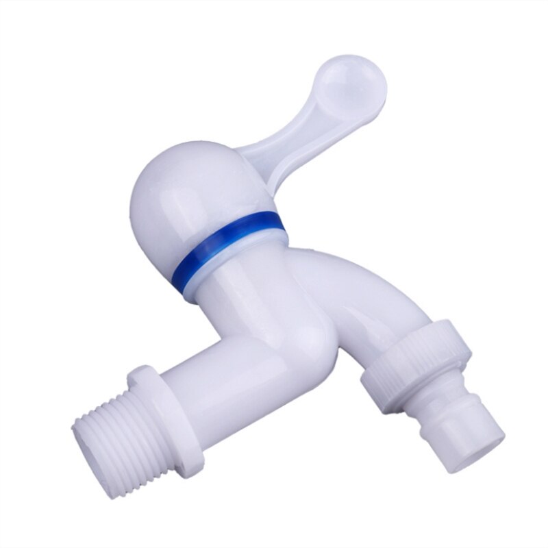 1pc Plastic Faucet PP Mini Tap Male Thread White Small Bibcock Easy Install Washing Machine Garden