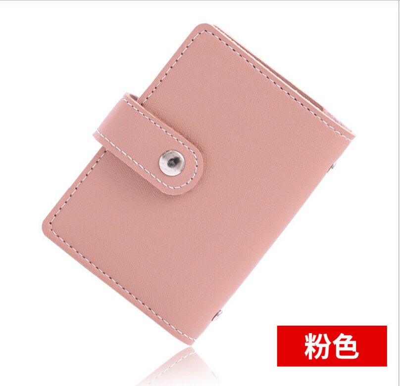 Cartera con 26 ranuras para tarjetas de crédito para mujer, portatarjetas bonitas a la , cartera Coreana de Color caramelo para tarjetas y tarjetero: Rosa
