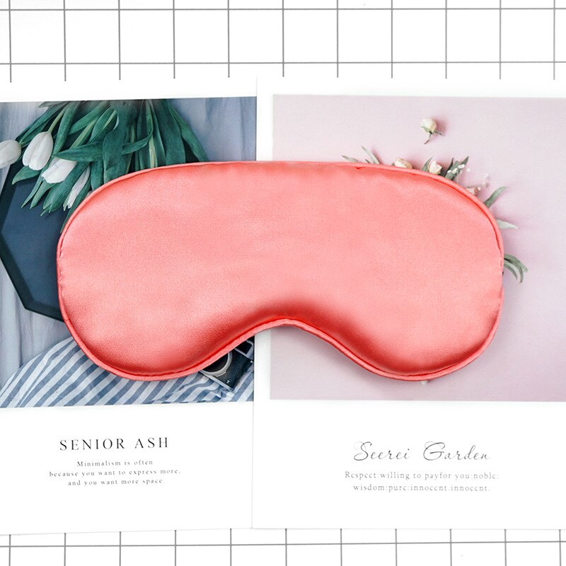 1Pc Faux Silk Eyeshade Sleeping Eye Mask Cover Eyepatch Blindfold Solid Portable Rest Relax Eye Shade Cover Soft Pad: I