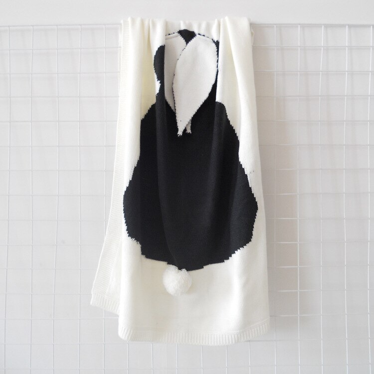 luft tilstand quilt kanin rev strikket baby tegneserie dyr teppe sofa barnevogn dekker låve nyfødt sengetøy swaddle dekk: Hvit kanin