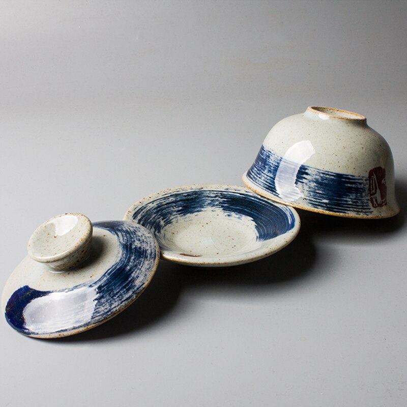 Zen håndmalet gaiwan til te-keramik terrin med låg testel kung fu te-ceremonisæt kaffekopper skåle vintage chawan 150ml