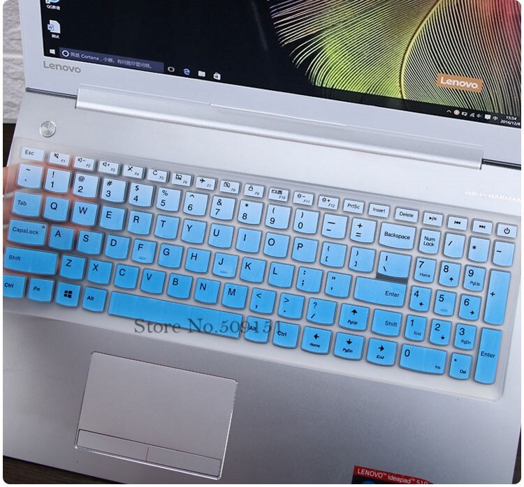 Til lenovo ideapad 300 17 300-17 700 700-15 700-17 500s-15 idé pad 700-15 isk 15.6 tommer silikone tastatur cover beskytter hud: Gradient blå