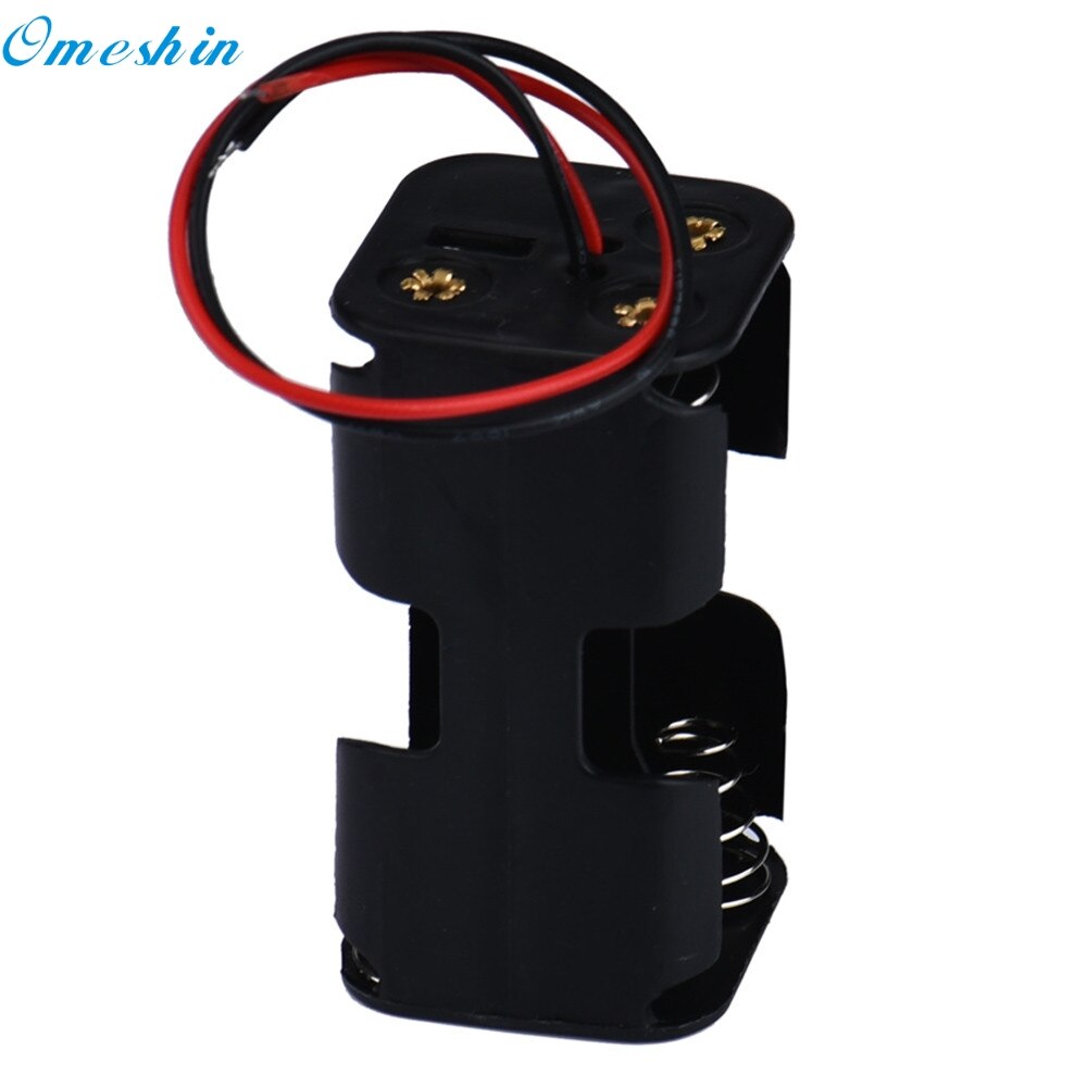 OMESHIN SimpleStone 2-slot 4 x AA Battery Back To Back Holder Case Box With Wire Leads June27