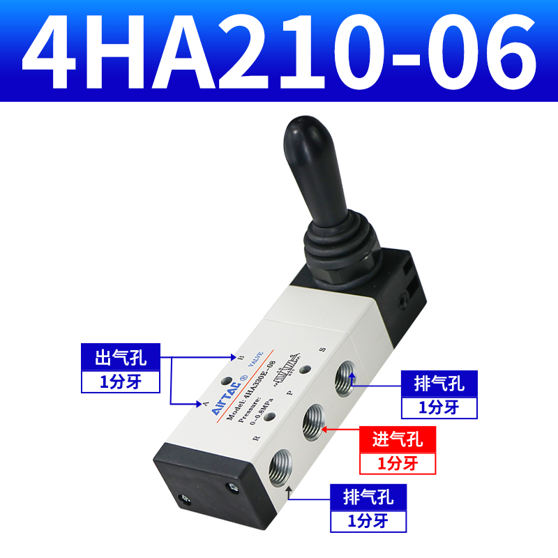 Pneumatische Air Hand Regelventil 5/3 Weg 5/2 Weg 4H210-06 4HA210-08 4H310-08 4HA33010 Frühling Rückkehr Control Manuelle Ventil: Blau