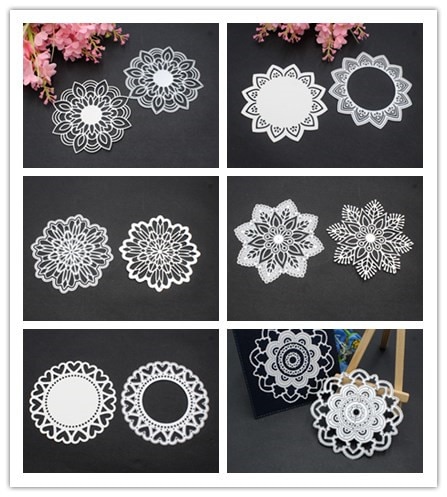 6 style Multi Layered Floral Frame Dies Cut Flower Metal Cutting Dies Stamp for Scrapbooking diy Embossing Paper Card making