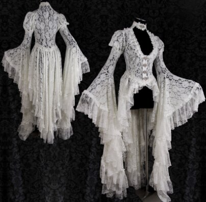 Kawaii meisje gothic loli middeleeuwse hofjurk zoete lolita jurk vintage flare mouwen kant patchwork zwaluwstaart victoriaanse jurk