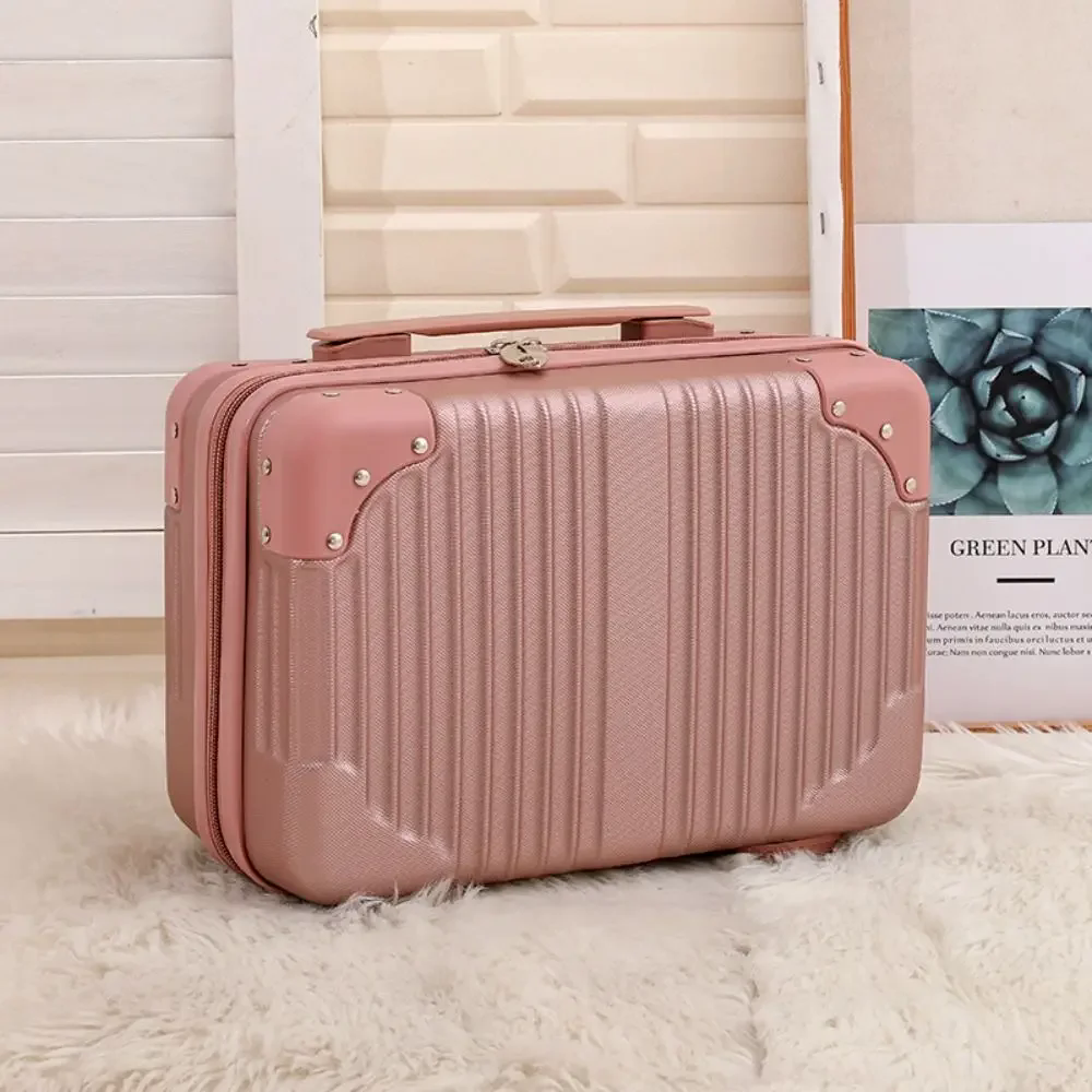 14 inch Mini Travel Suitcase Cosmetic Box Hand Luggage Organizer Makeup Case Small Password Box Boarding Case2025: Blue