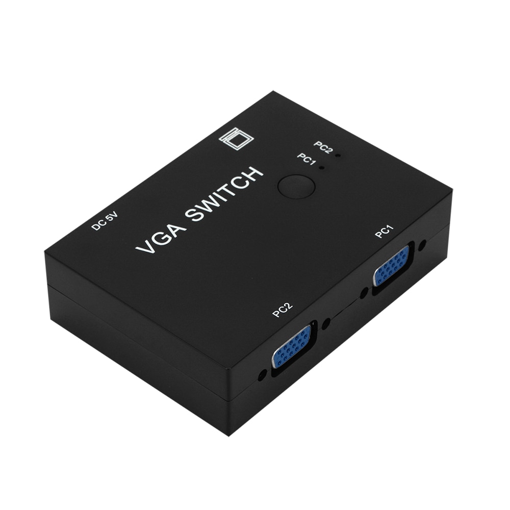 KVM Switch 2/4 Port VGA SVGA Video HD Signal Amplifier Booster Splitter For Monitors Projectors: 2 Ports