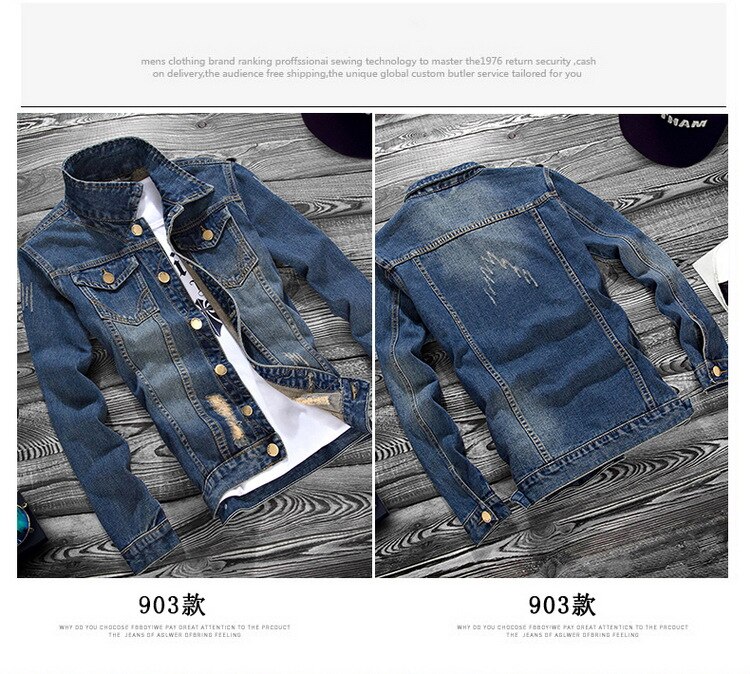 Spring and Autumn Men&#39;s Denim Jacket Korean Slim Denim Clothes Japanese Retro teenagers cowboy Gown Men&#39;s Jacket Short coat