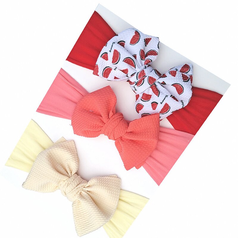 3 Pcs/Set Sweet Princess Baby Headband Flower Big Bows Kids Children Turban Hairbands For Girls Baby Girl Hair Accessories: style 14