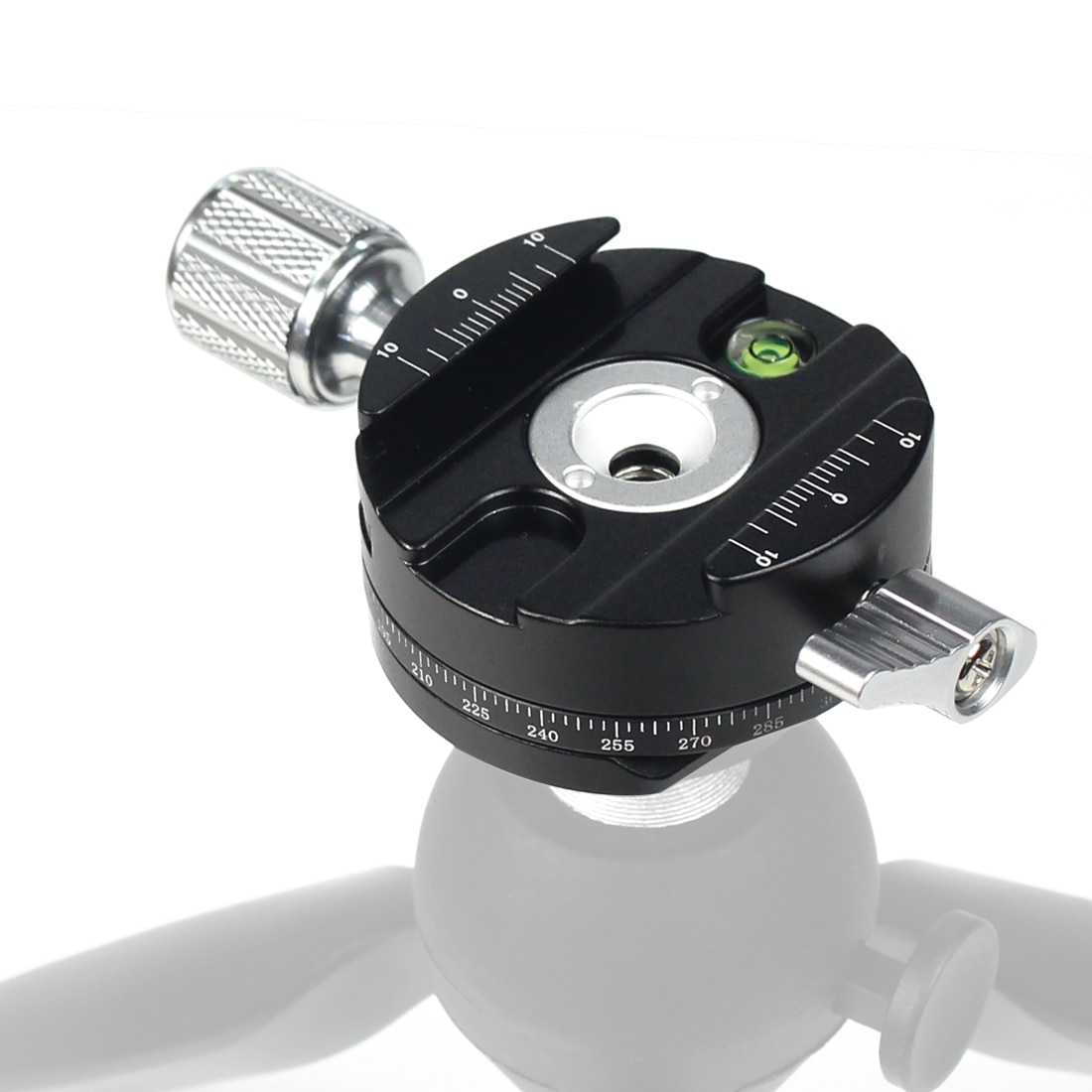 Aluminum Alloy 360degree Rotation Tripod Panorama Base Head Clamp Quick Release Plate Clamps with Conversion Screw Photography