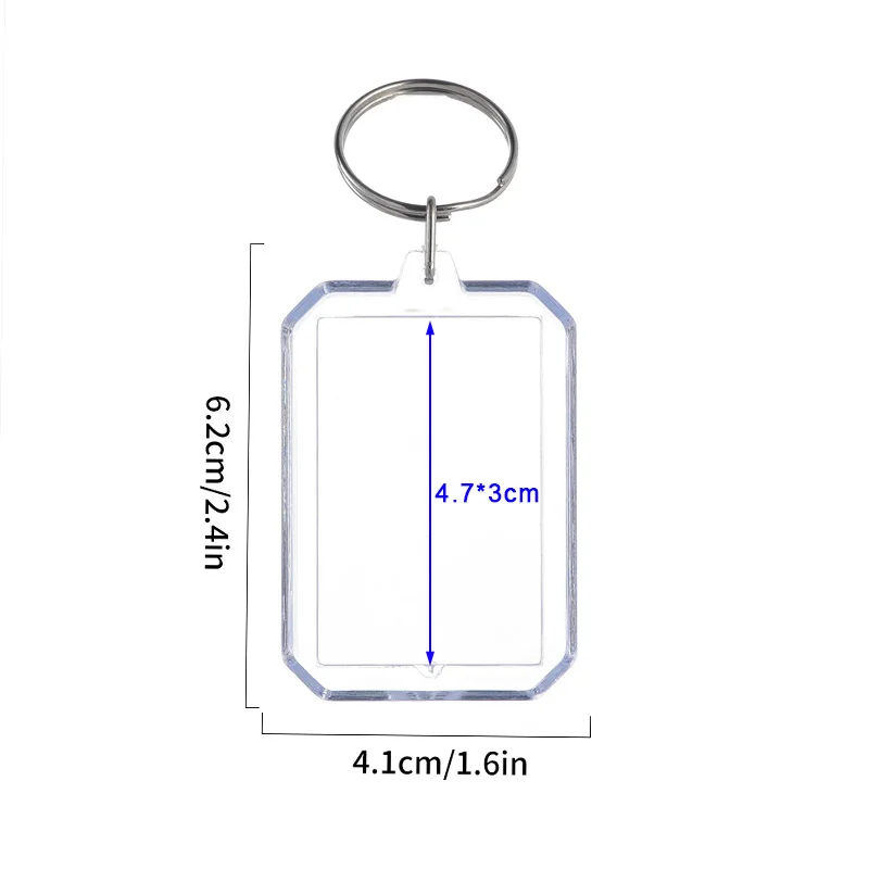 1-10 Uds DIY foto Keychian acrílico imagen insertar llavero cuadrado redondo personalizado llaveros divididos para de graduación de aniversario: 8 cm / Morado