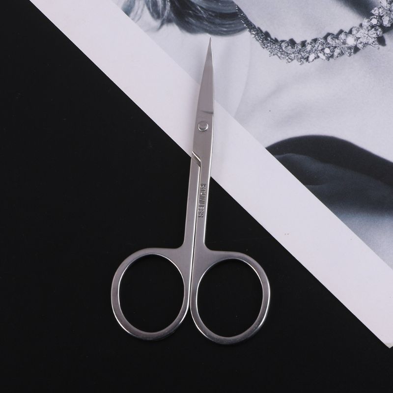 HUAMIANLI Scissor Manicure For Nails Eyebrow Nose Eyelash Cuticle Scissors Curved Pedicure Makeup Tools