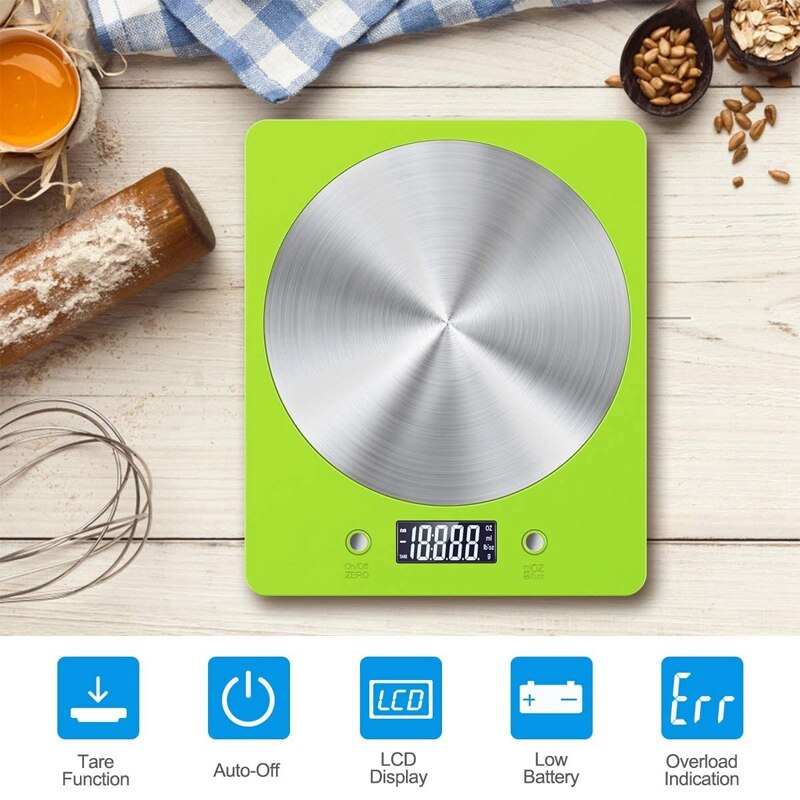 Kitchen Scale Food Flat Household Electronic Kitchen Scale Kitchen Scale Food Scale Flour Scale (No Battery)