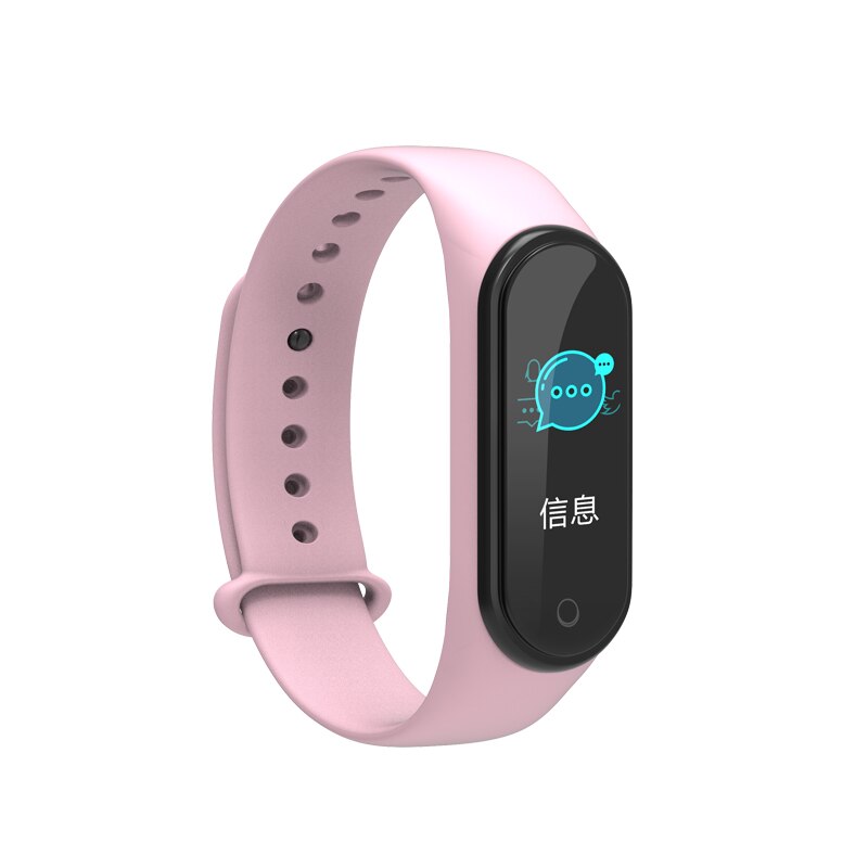 Pulsera inteligente para hombre y mujer, brazalete deportivo con Monitor de ritmo cardíaco, podómetro, control de temperatura corporal,: Rosa